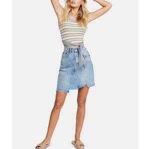 Free People Going Rogue Cotton Denim Skirt